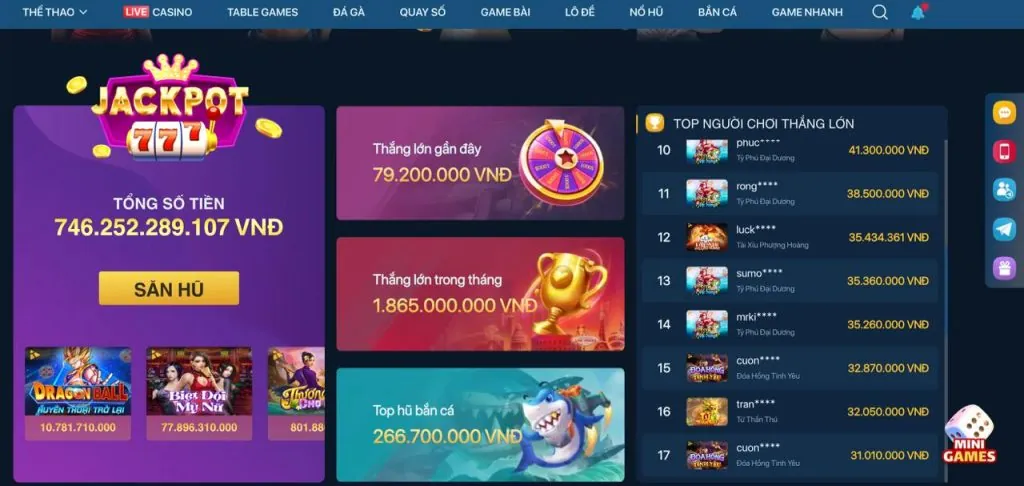 Slot Jackpot Lũy tiến tại 18win1 Login